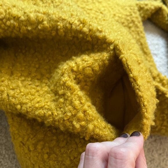 *Madewell* Mustard Yellow Bouclé Bomber | Yellow Teddy Jacket | XXS | Oversized - Picture 11 of 15